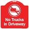 Signmission No Trucks In Driveway With Graphic Heavy-Gauge Aluminum Architectural Sign, 18" x 18", RW-1818-9810 A-DES-RW-1818-9810 - alternate 1